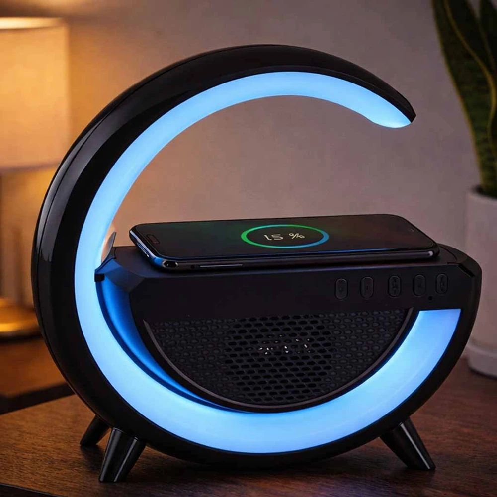 Ikonka RGB LED įkrovimo šviesos indukcinis radijas