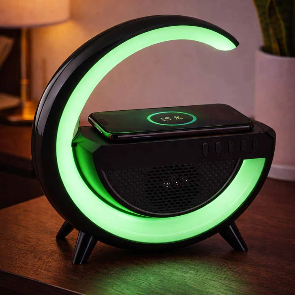 Ikonka RGB LED įkrovimo šviesos indukcinis radijas
