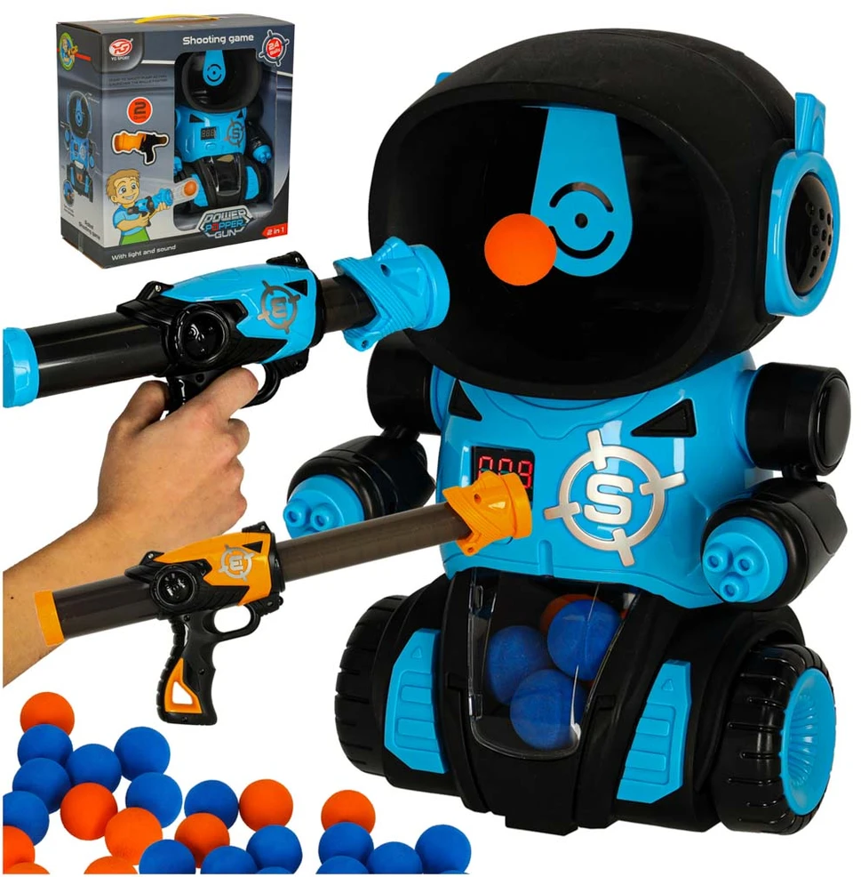 Ikonka Alkanas robotas taikinys šaudymo arkadinis žaidimas rinkinys pistoletas + kamuoliukai