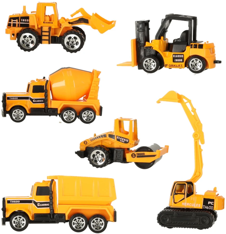 Ikonka Statybinės technikos automobilių komplektas 6 vnt