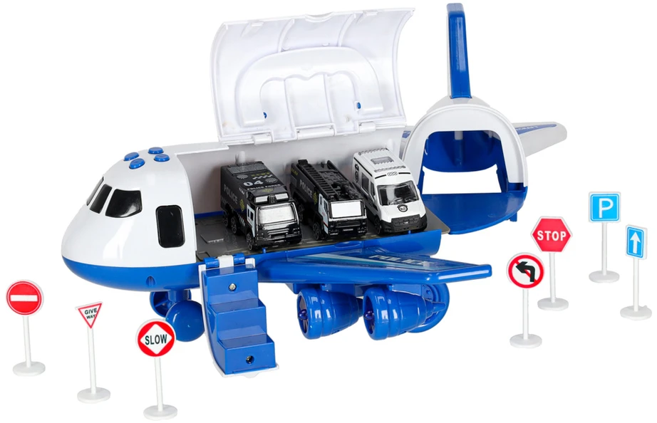Ikonka Transporterio lėktuvas + 3 policijos automobiliai