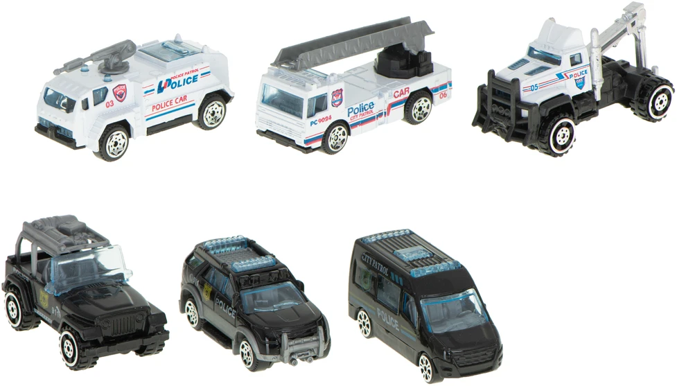Ikonka Transporterio lėktuvas + 6 automobiliai policijos šonaspriekyje