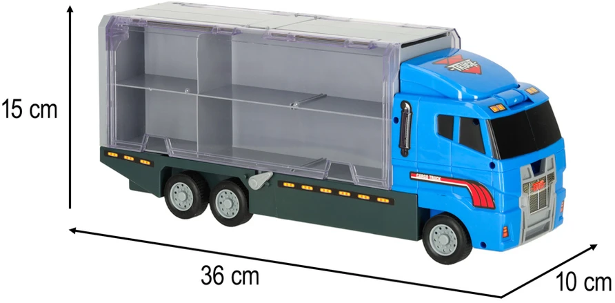 Ikonka Transporterio sunkvežimis TIR paleidimo įrenginys + metaliniai policijos automobiliai