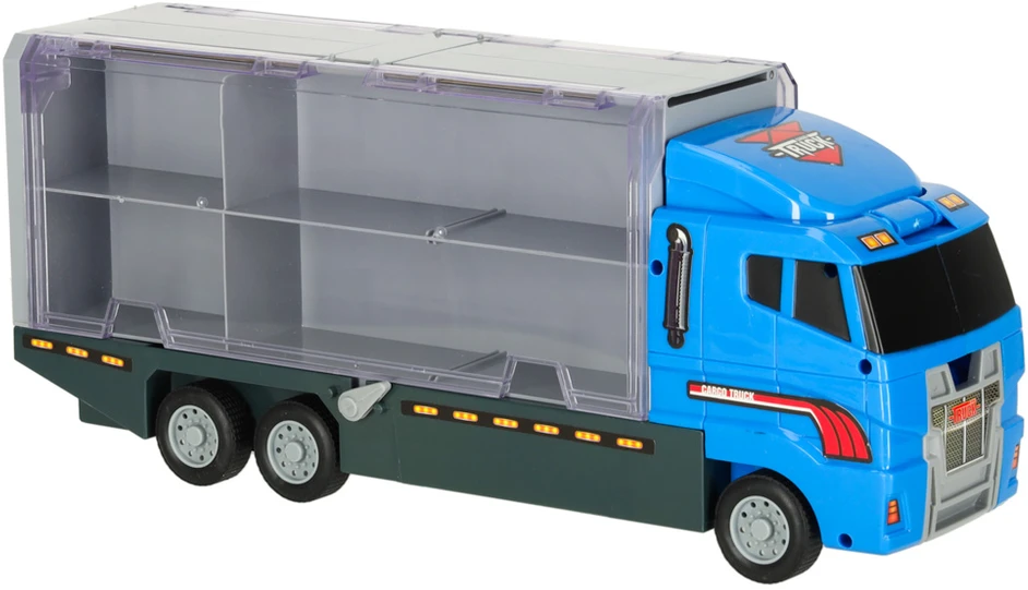 Ikonka Transporterio sunkvežimis TIR paleidimo įrenginys + metaliniai policijos automobiliai