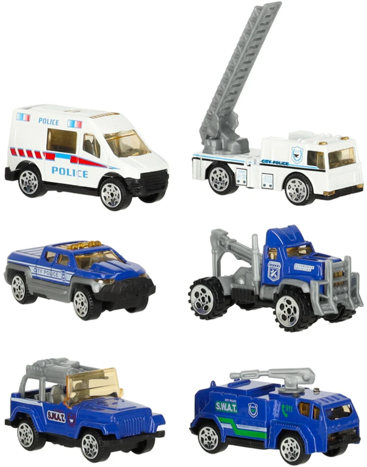 Ikonka Transporterio sunkvežimis TIR paleidimo įrenginys + metaliniai policijos automobiliai