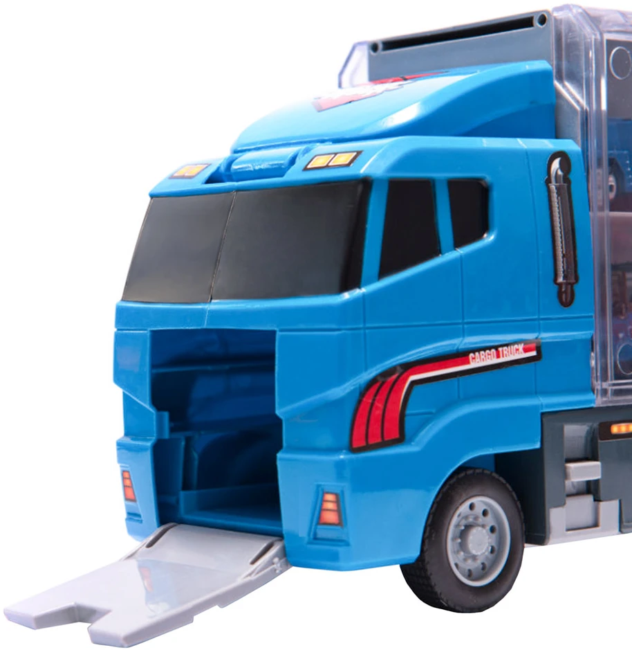 Ikonka Transporterio sunkvežimis TIR paleidimo įrenginys + metaliniai policijos automobiliai