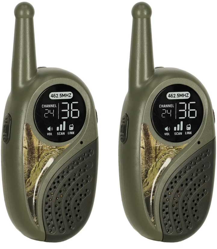 Ikonka Vaikams skirtas Walkie Talkie radijo imtuvų rinkinys su PBX chaki spalvos