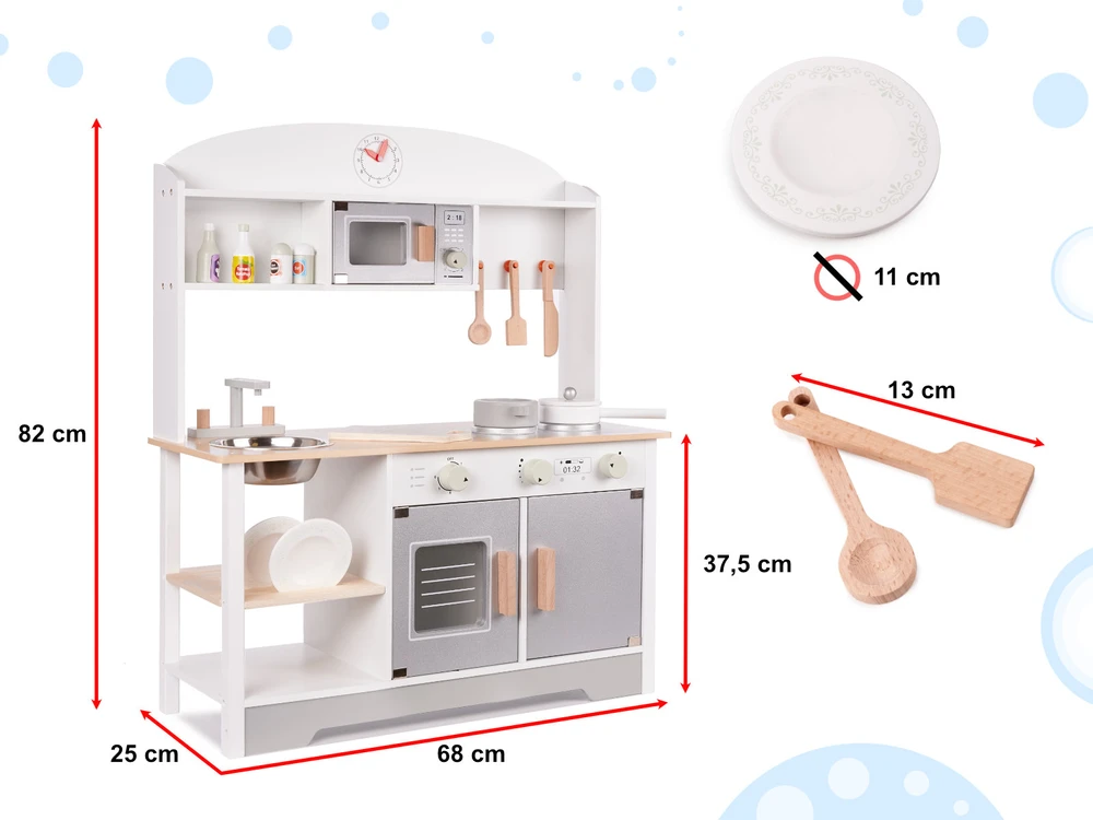 Black & Decker Vaikiška medinė virtuvė MDF MODERN CLASSIC+ priedai