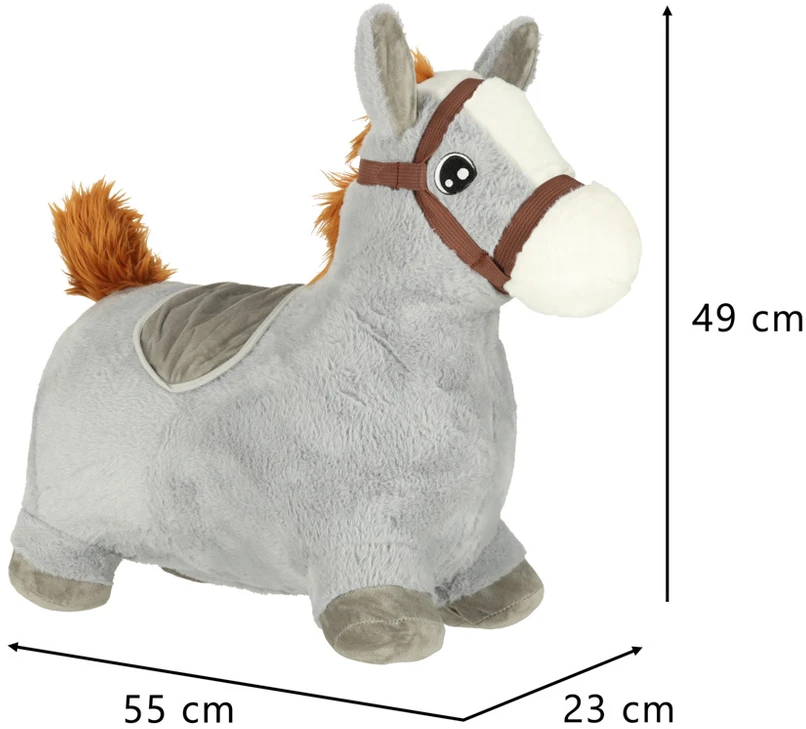 Ikonka Guminis šokinėjimo arkliukas vaikams, su pompa, 27 cm