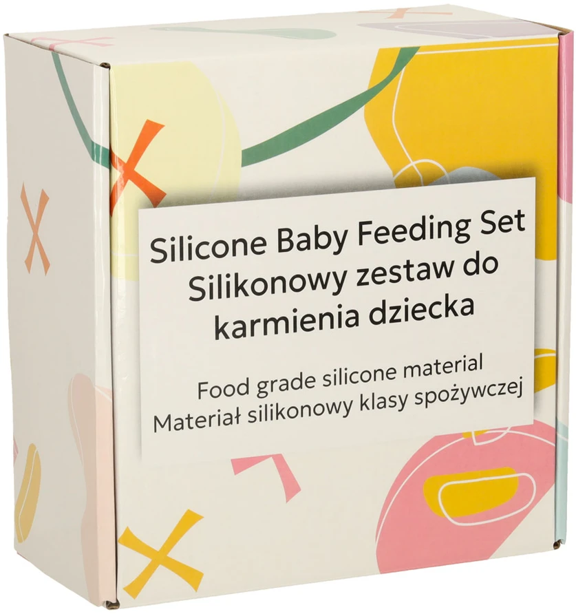 Ikonka Vaikiški silikoniniai indai pelėda milita žalia