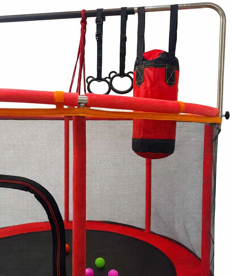 Ikonka Vaikiškas sodo batutas 155 cm su apsauginiu tinklu ir priedais