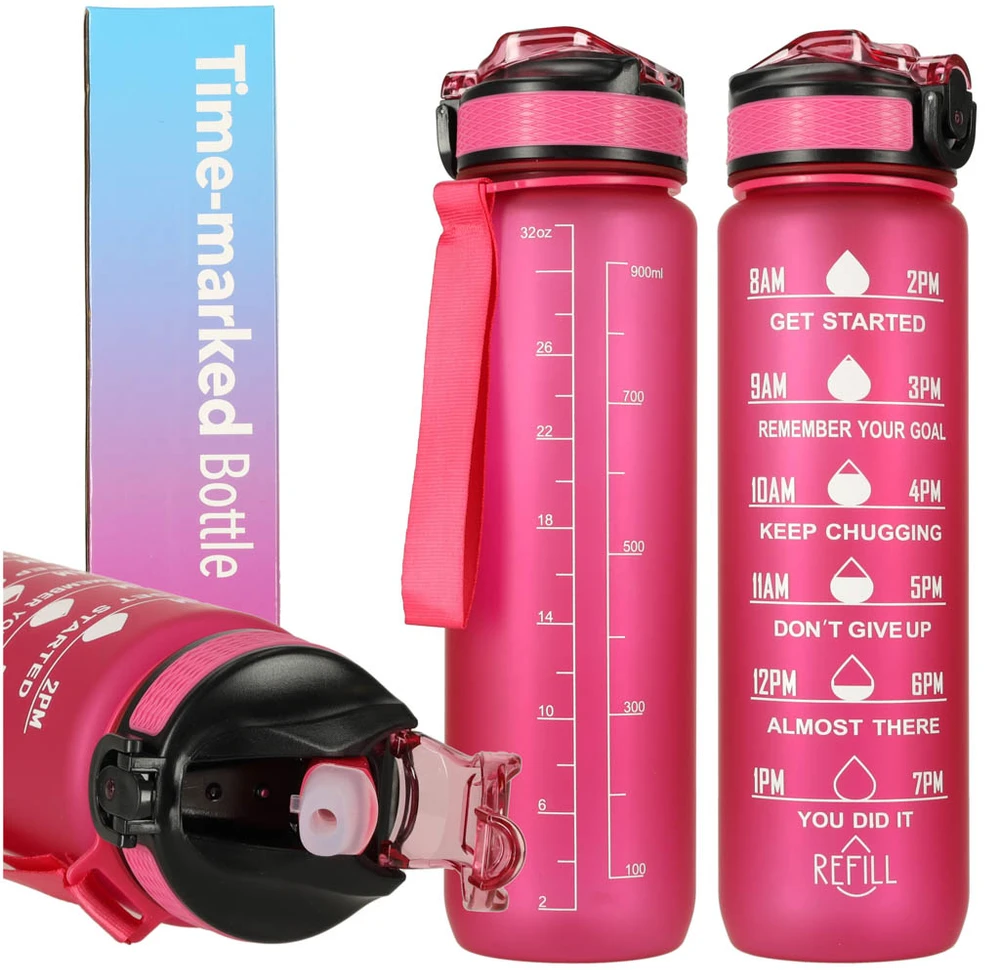 Gertuvė dviračiui 1000ml Time market bottle Rožinė