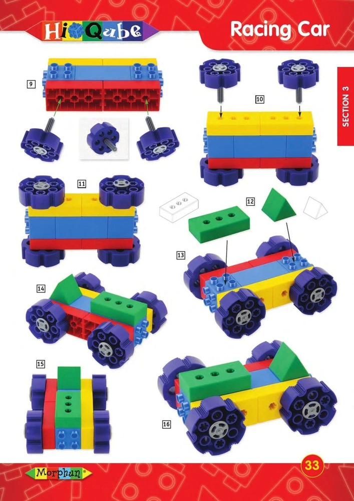 Iliustruota Morphun Hi-Qube konstravimo instrukcija vaikams nuo 6 metų, A4 formato