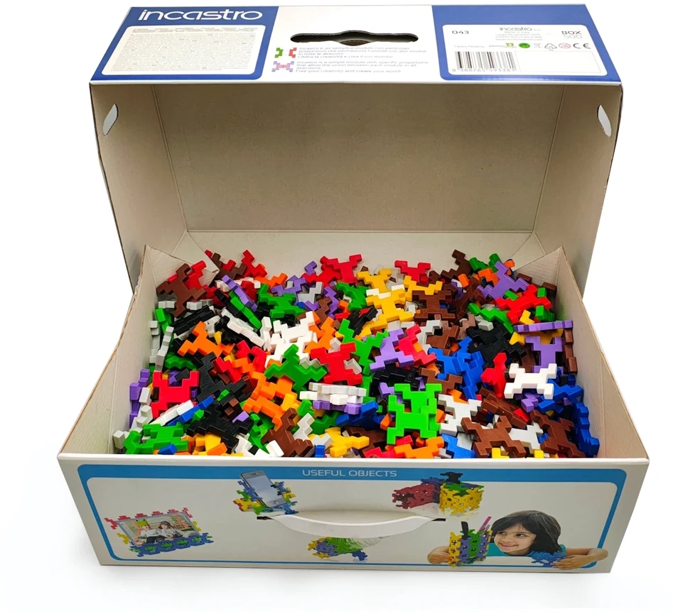 Incastro Box 500 kūrybiniai konstruktoriaus rinkinys vaikams nuo 3 metų, 500 dalių, spalvotas