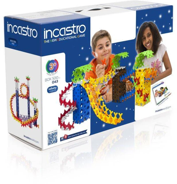Incastro Box 500 kūrybiniai konstruktoriaus rinkinys vaikams nuo 3 metų, 500 dalių, spalvotas