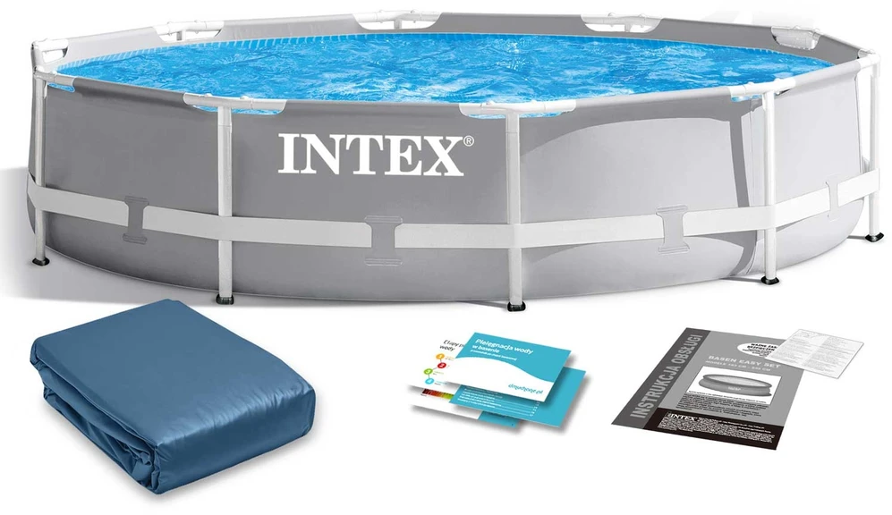 Intex Karkasinis baseinas, 305 x 76 cm, apvalus, su uždangalu, sodui, kiemui, vasaros pramogoms