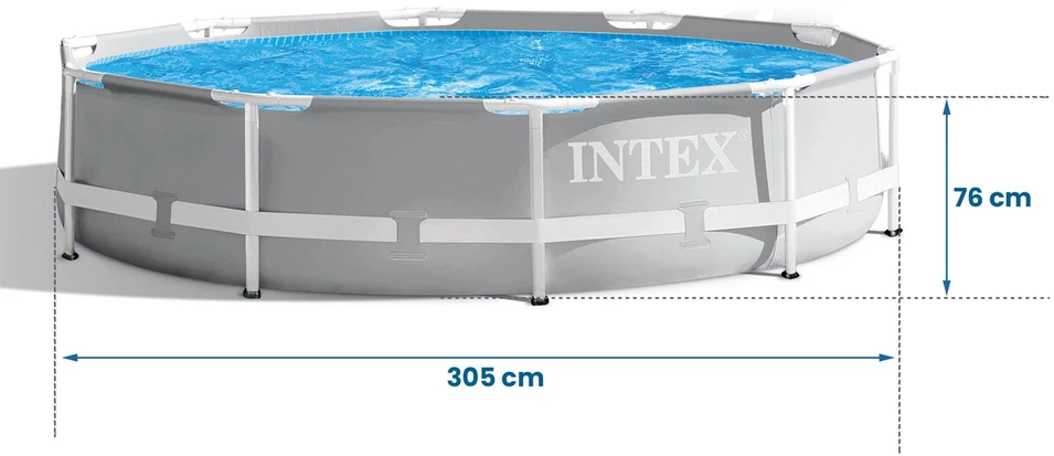 Intex Karkasinis baseinas, 305 x 76 cm, apvalus, su uždangalu, sodui, kiemui, vasaros pramogoms