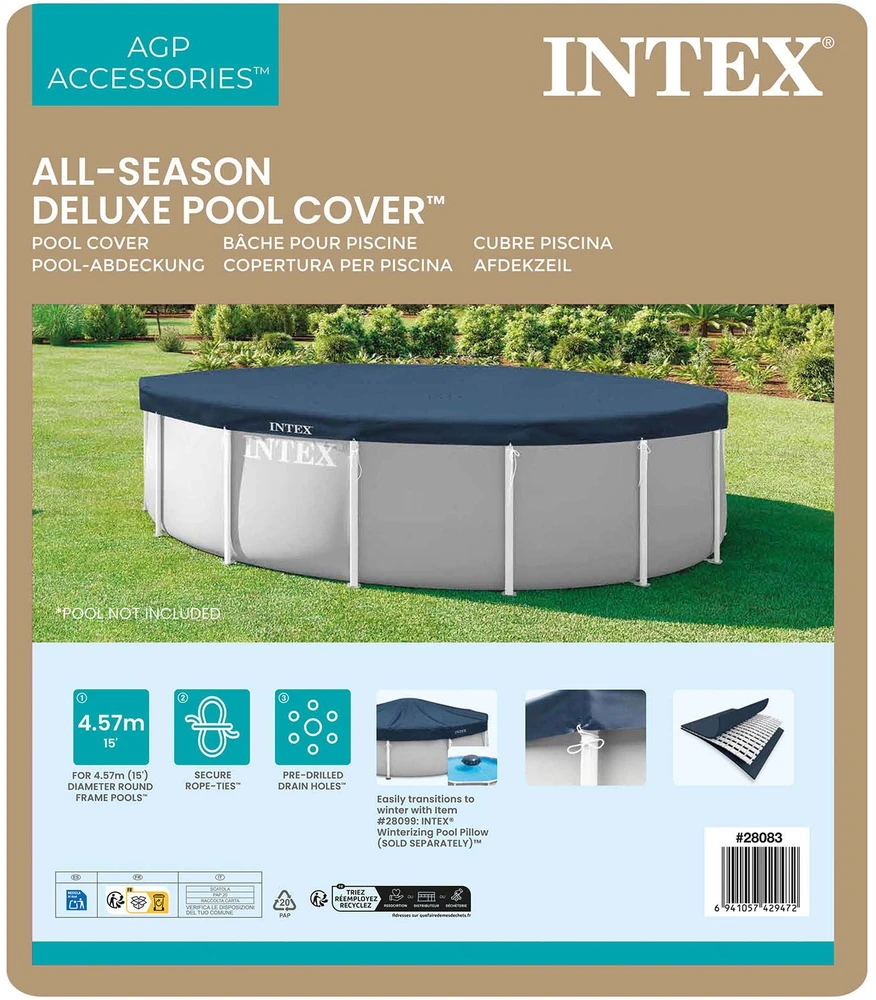 INTEX 28083 apvalus baseino dangtis 457 cm, skirtas visų metų naudojimui