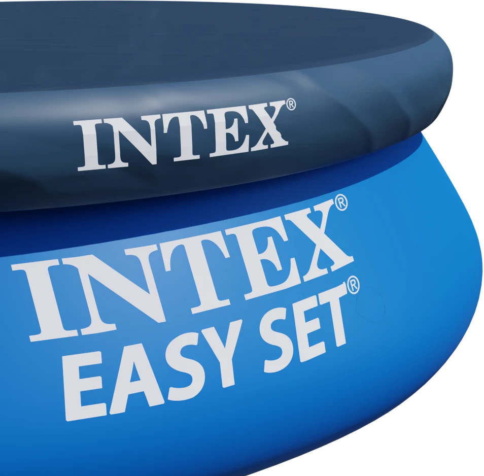 Intex Apvalus antžeminis baseinas, 366 x 76 cm, su uždangalu, šeimos naudojimui, lengvas surinkimas, patvari PVC konstrukcija, vasaros sodo baseinas