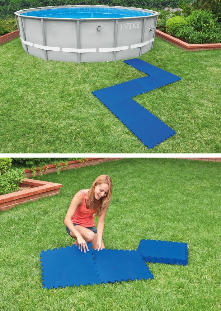 Intex Baseino grindų apsaugos, 8vnt., mėlynos spalvos, 50x50cm