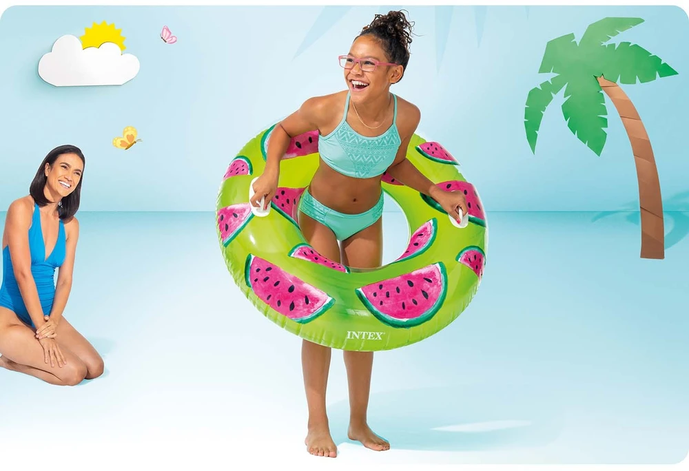 Arbūzo formos plaukimo ratas 107 cm INTEX 56261