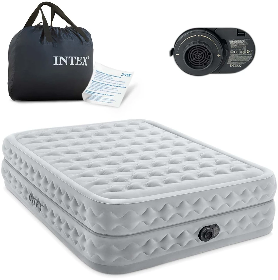 INTEX 64490ND pripučiamas čiužinys 203x152x51 cm su integruota elektrine pompa