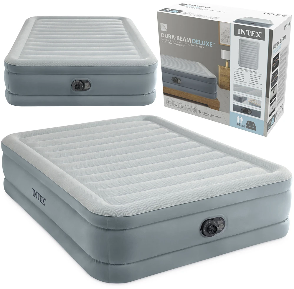 INTEX 64824ND pripučiamas čiužinys 203x152x46 cm su integruota elektrine pompa