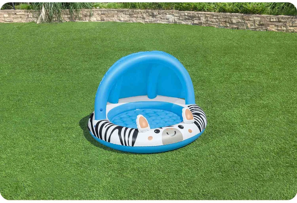 Bestway Bestway 52559 Pripučiamas baseinas su stogu ir pumpuojamu dugnu Zebra 97cm x 66cm