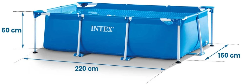 Intex lauko baseinas su rėmu 220 x 150 x 60 cm, 15 viename, modelis 28270