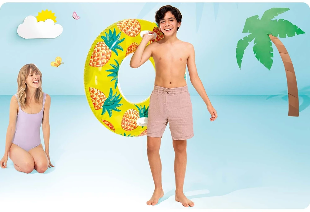 Ananasų formos plaukimo ratas 107 cm INTEX 56261