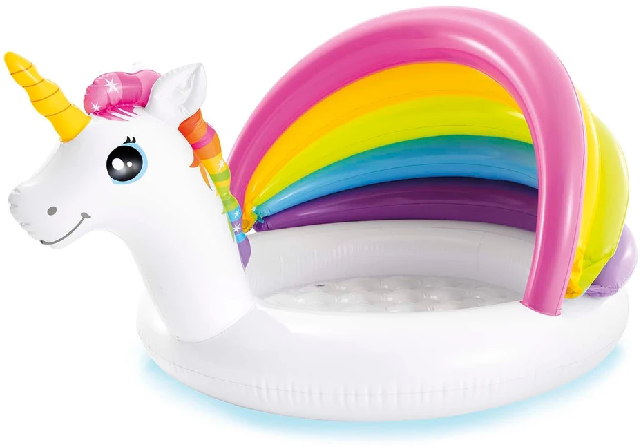 Intex Baby Pool Unicorn Baltas / Spalvotas, Amžius 1-3, 127 x 102 x 69 cm