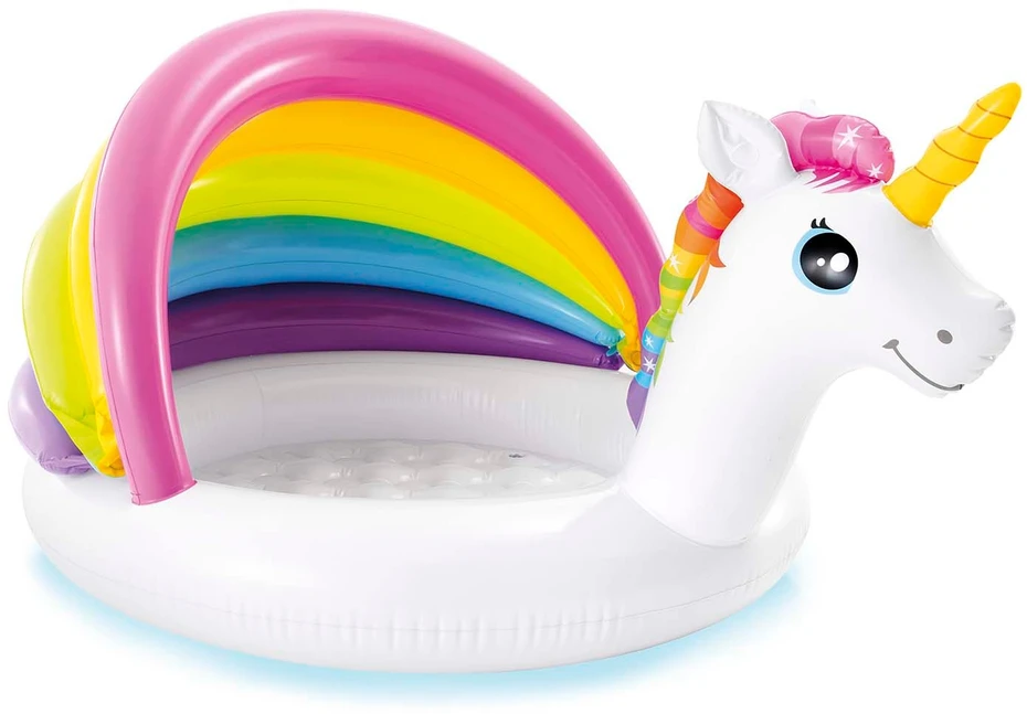 Intex Baby Pool Unicorn Baltas / Spalvotas, Amžius 1-3, 127 x 102 x 69 cm
