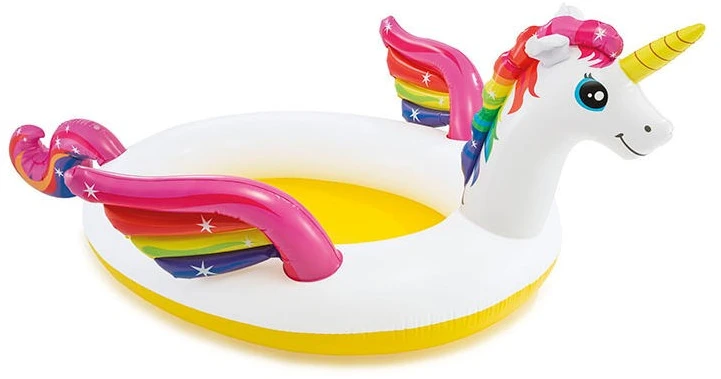 Amo Toys Pripučiamas baseinas INTEX MYSTIC UNICORN, 272x193x104cm, purškia vandenį 57441NP