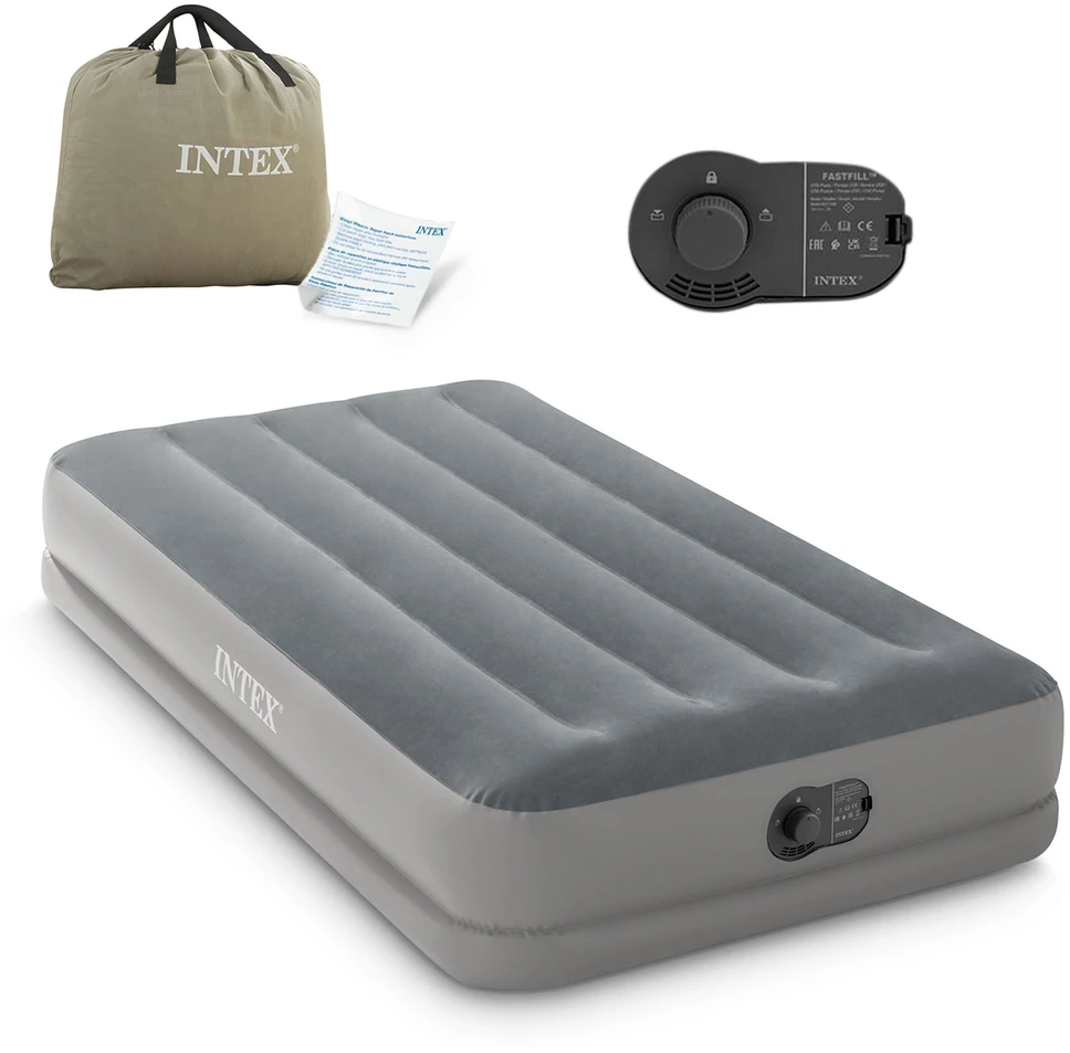INTEX pripučiamas čiužinys 191x99x30 cm su integruota elektrine pompa 64112
