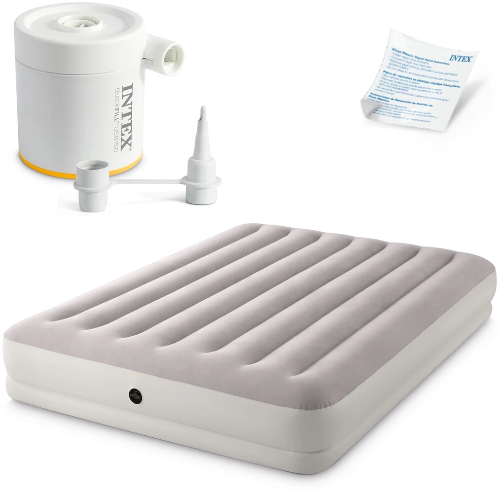 Double Air Mattress 203x152x30 cm with Electric Pump Bed INTEX 64179