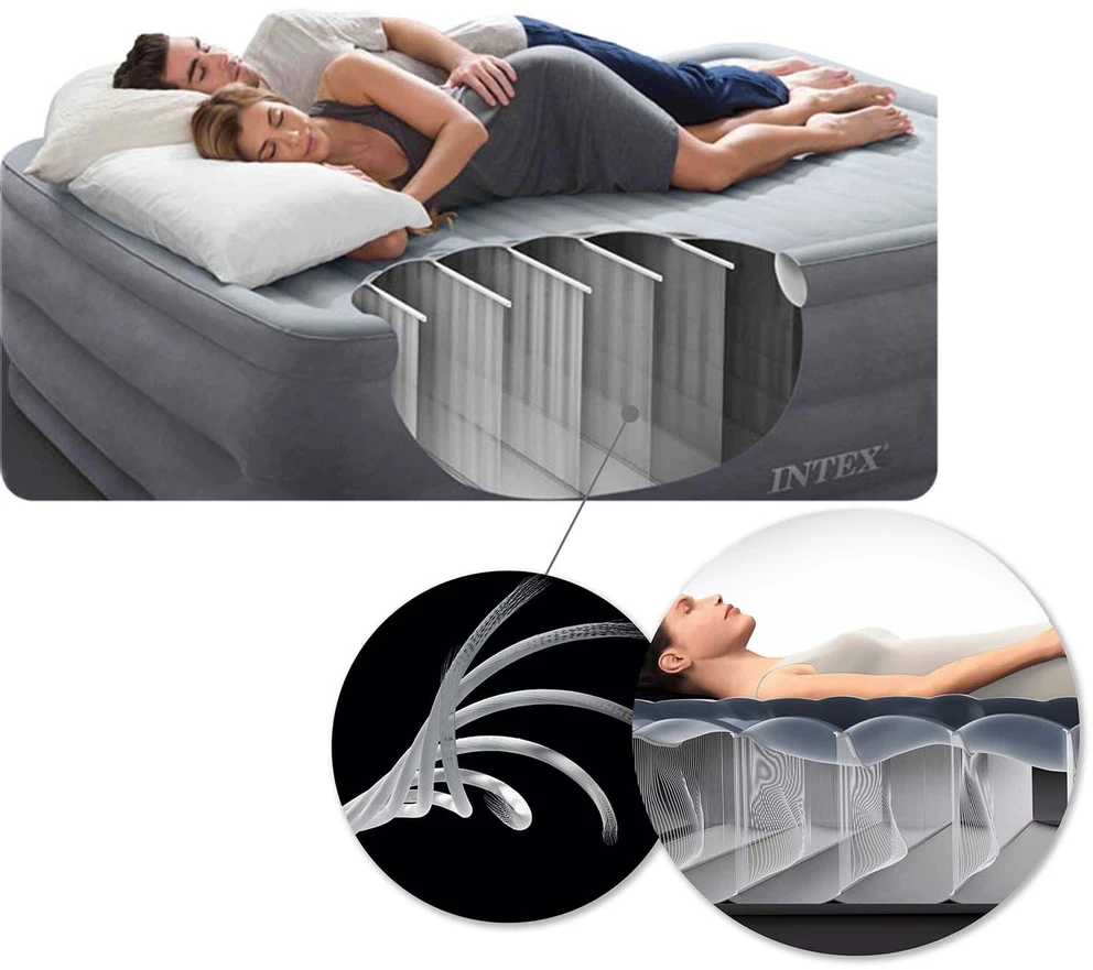 Pripučiamas čiužinys 203x152x46 cm su įmontuotu elektriniu siurbliu INTEX 64906ND