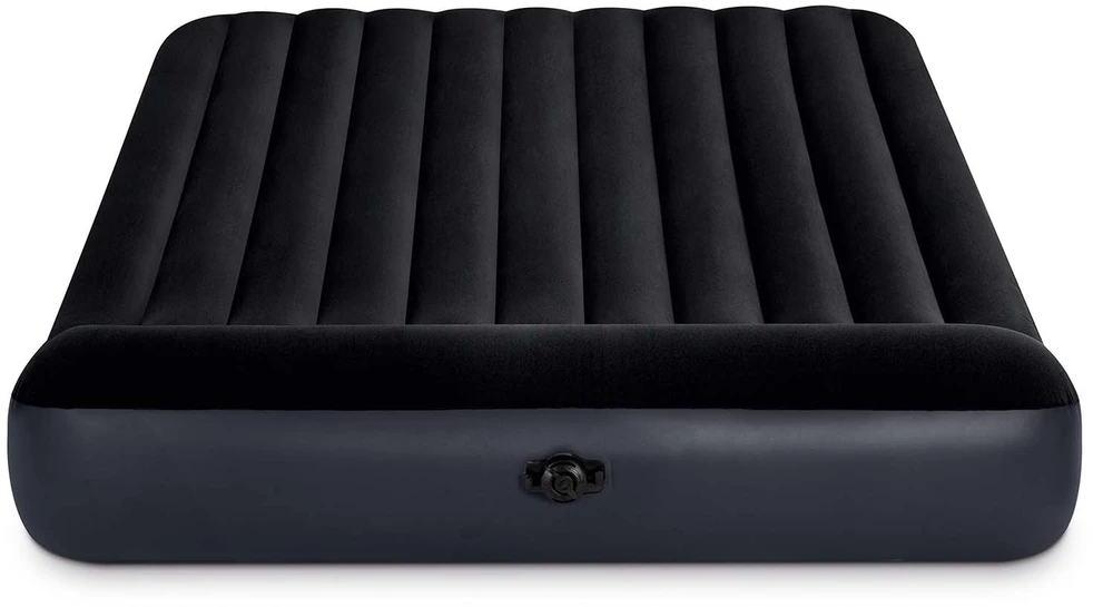 Pripučiamas čiužinys 203x183x25 cm su stūmokliniu pompa INTEX 64144