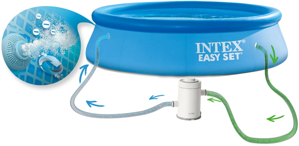 Intex Pripučiamas baseinas, stačiakampis šeimos baseinas, lengvai pastatomas baseinas, 244x61cm baseinas, vasaros sodo baseinas