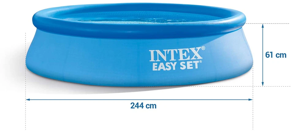 Intex Pripučiamas baseinas, stačiakampis šeimos baseinas, lengvai pastatomas baseinas, 244x61cm baseinas, vasaros sodo baseinas