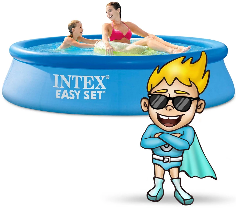 Intex Pripučiamas baseinas, stačiakampis šeimos baseinas, lengvai pastatomas baseinas, 244x61cm baseinas, vasaros sodo baseinas