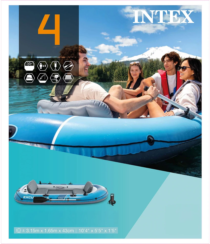 Pripučiama valtis Intex EXCURSION 4 66324NP, 315x165x43 cm