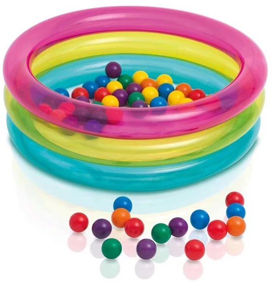 INTEX pripučiamas žaidimų kilimėlis su kamuoliukais 86 x 25 cm, modelis 48674