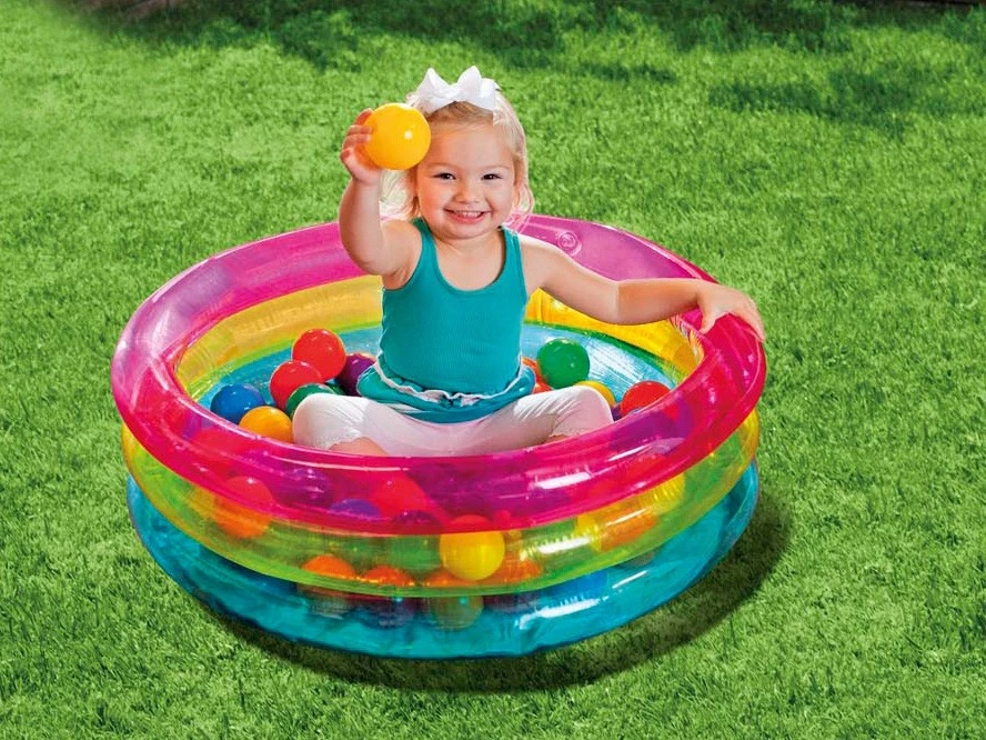 INTEX pripučiamas žaidimų kilimėlis su kamuoliukais 86 x 25 cm, modelis 48674