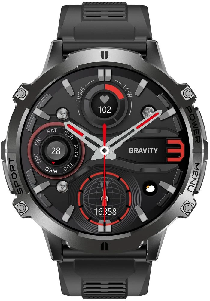 Išmanusis laikrodis MĘSKI GRAVITY GT42-1 - AMOLED, DODATKOWA BRANSOLETA (sg056a)