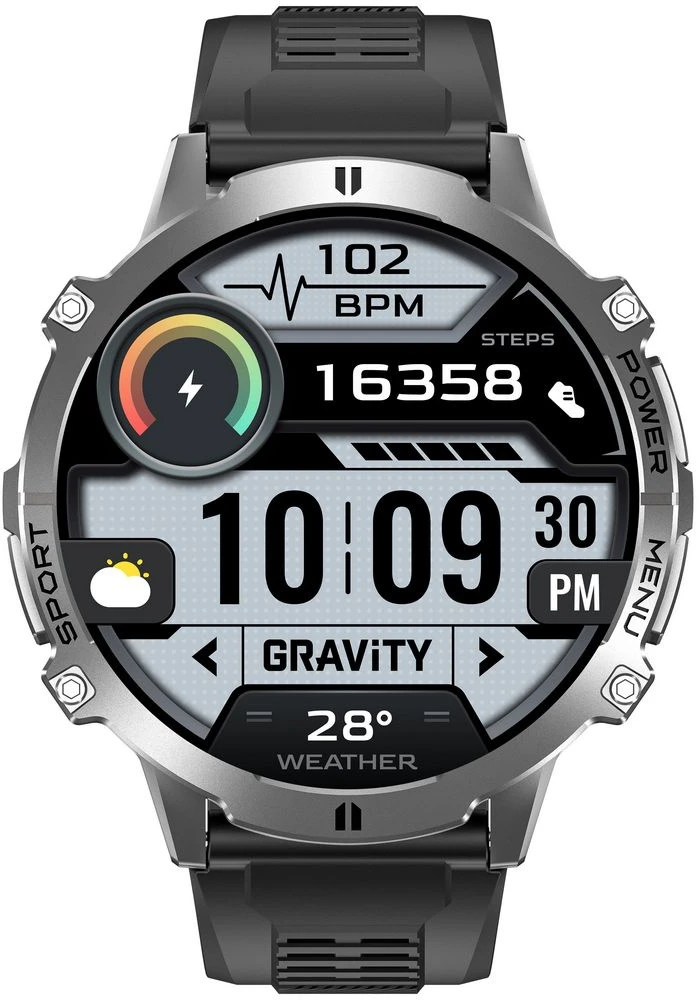 Išmanusis laikrodis MĘSKI GRAVITY GT42-3 - AMOLED, DODATKOWA BRANSOLETA (sg056c)