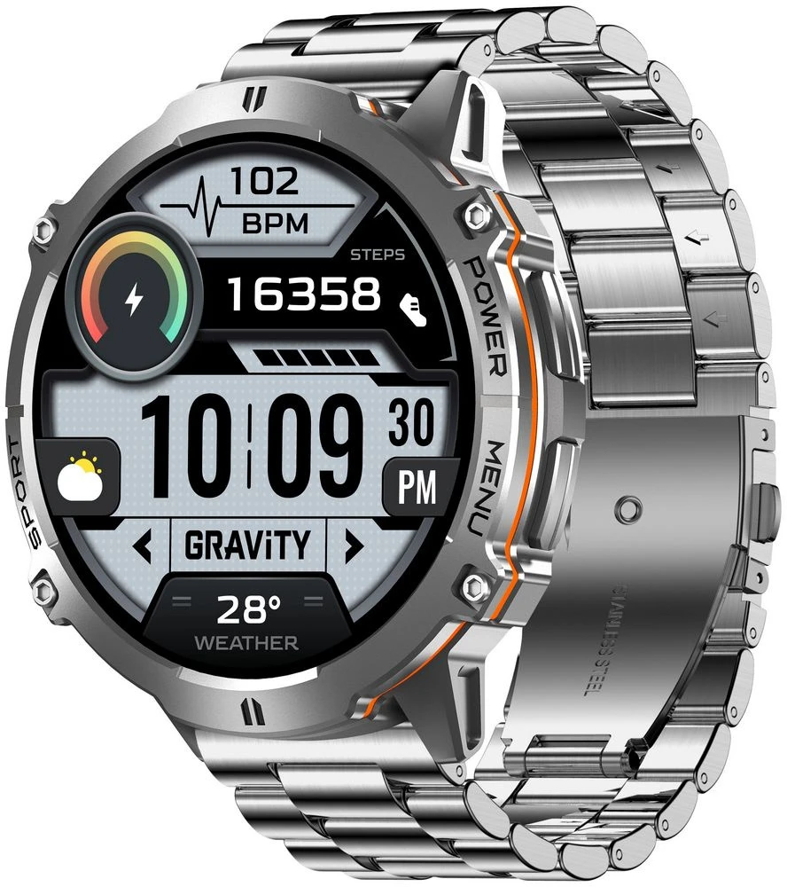 Išmanusis laikrodis MĘSKI GRAVITY GT42-3 - AMOLED, DODATKOWA BRANSOLETA (sg056c)