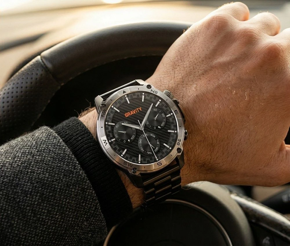 Išmanusis laikrodis MĘSKI GRAVITY GT46-1 - AMOLED, DODATKOWA BRANSOLETA(sg055a)