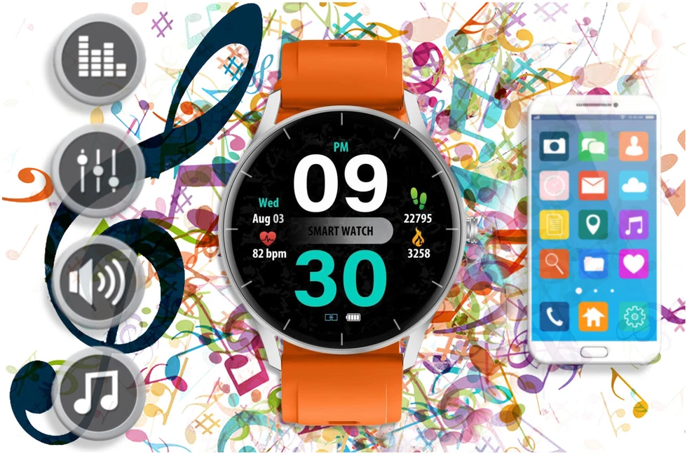 Išmanusis laikrodis unisex GRAVITY GT2-8 - BLUETOOTH, (sg019h)