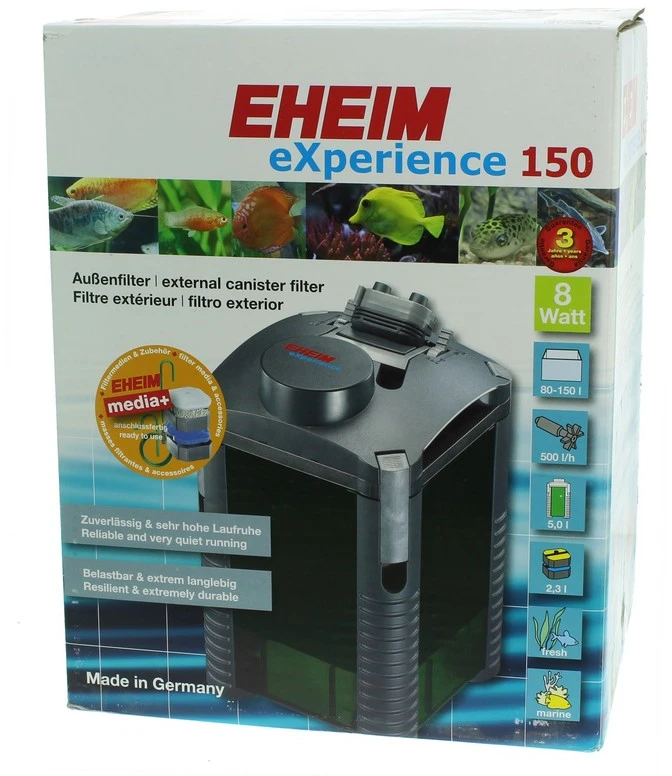 Išorinis akvariumo filtras EHEIM eXperience 150 su papildoma filtruojančia medžiaga
