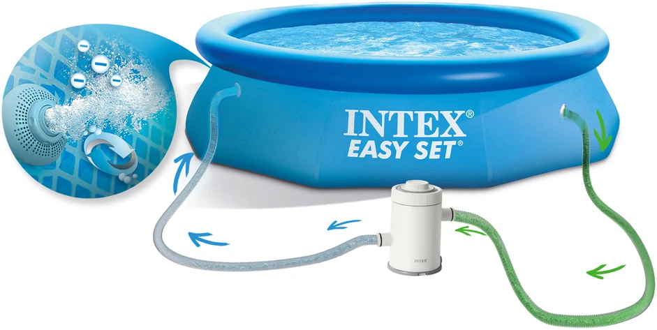 Pripučiamas baseinas INTEX Easy Set su vandens filtru 305x76cm 28122